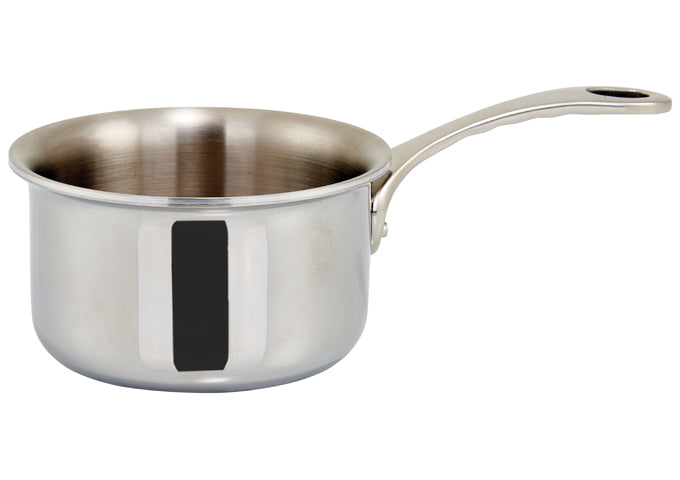 Winco DCSP-3S 11oz 3.5" Stainless Steel Sauce Pan - Restaurant Kitchen, Buffet Stations, Catering Services and Hotel Banquet Halls