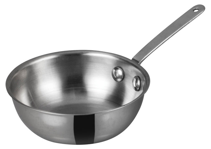 Winco DCWD-101S and DCWD-102S 3-3/8"Dia x 1"H and 4"Dia x 1-3/16"H Stainless Steel Mini Wok - Restaurant Kitchen, Buffet Stations, Catering Services and Hotel Banquet Halls