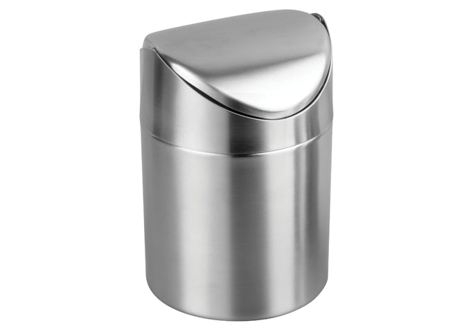 Winco DDSF-101S 4-3/4"Dia x 6"H Stainless Steel Mini Swing Waste Can