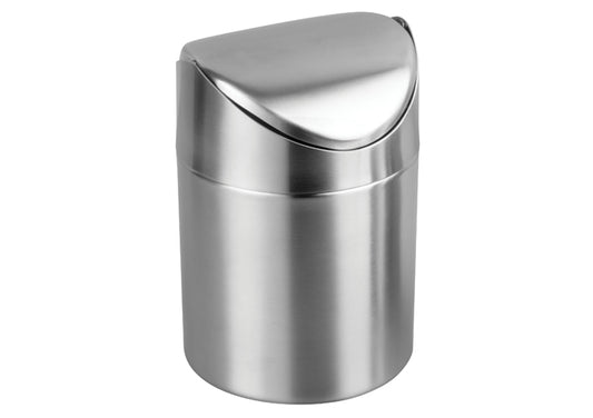 Winco DDSF-101S 4-3/4"Dia x 6"H Stainless Steel Mini Swing Waste Can
