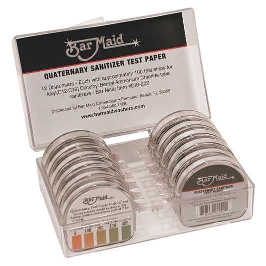 Winco DIS-202, 100 Strips Bar Maid Sanitizer Test Strips Dispenser