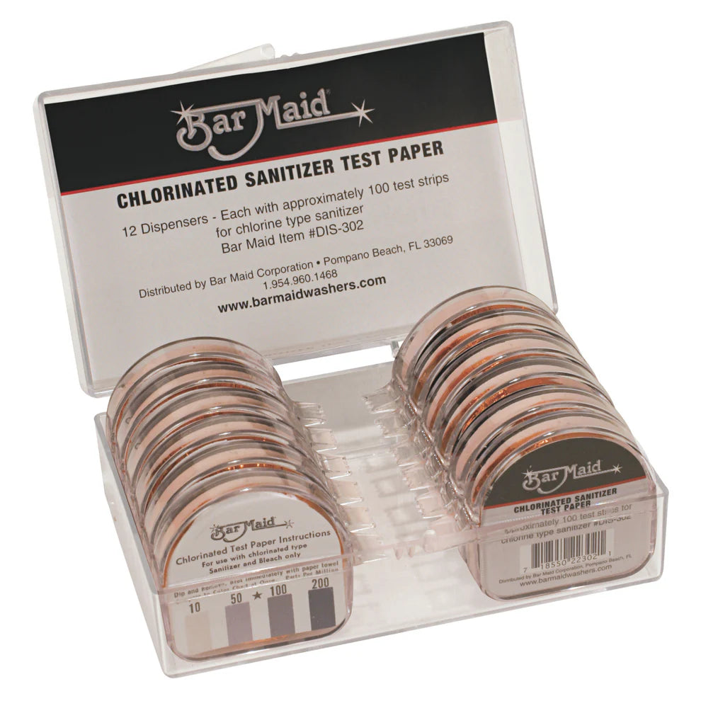 Winco DIS-302, Bar Maid Sanitizer Test Strips Dispenser, Chlorinated