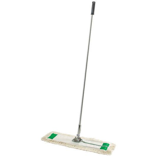 Winco DM-24/36, 24&36" 60"L Hdl White Cotton Dust Mop Set