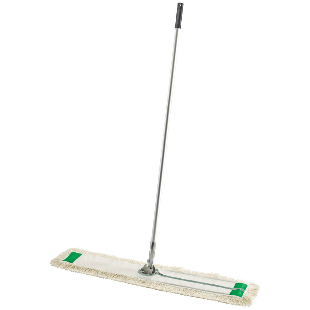 Winco DM-24/36, 24&36" 60"L Hdl White Cotton Dust Mop Set