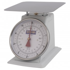 Dial Portion Scale, 5 lb. capacity stanton trading with dual measurement functionality, ensuring precise portioning for food preparation and ingredient control. Featuring a large, easy-to-read dial, a sturdy stainless steel platform, and a durable metal construction, this scale is ideal for both commercial kitchens and home use.