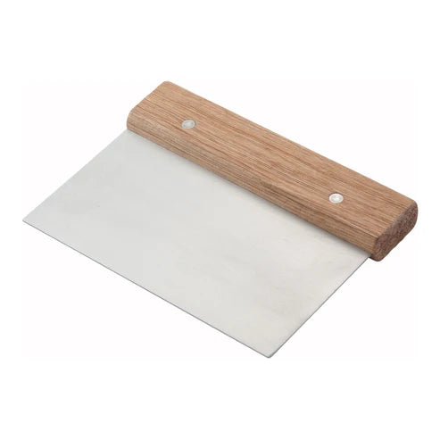 Winco DSC-3, Wooden Hdl, S/S Blade Dough Scraper