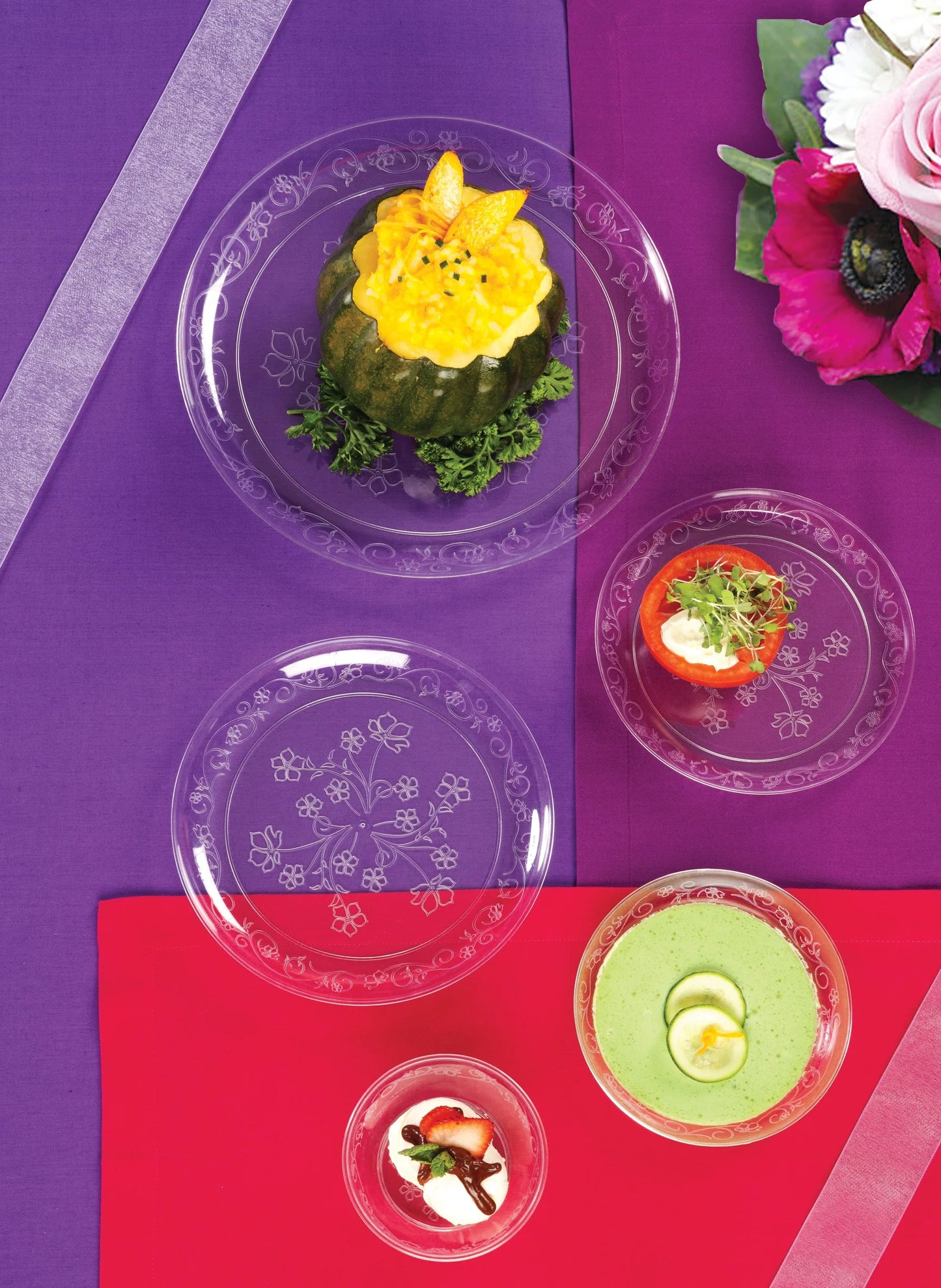 D'Vine Clear Plastic Plate – Elegant Disposable Dinnerware