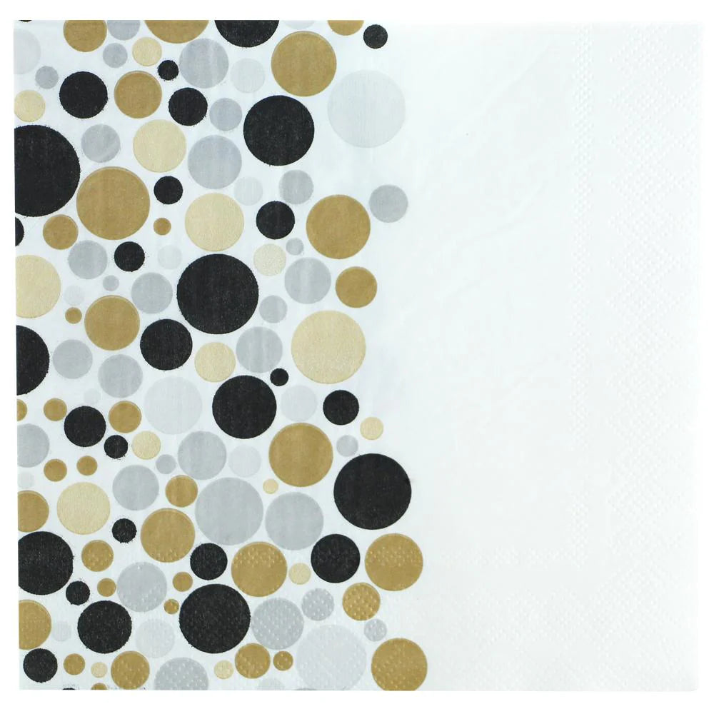 Dots Elegant Lunch Napkins with a stylish dotted design, perfect for weddings, birthdays, and events. High-quality, absorbent, and disposable for convenience and sophistication.
