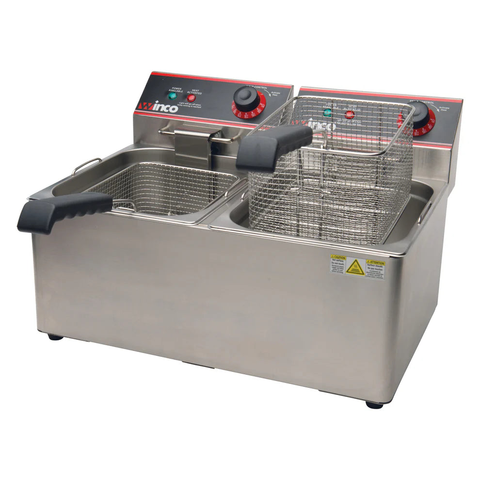 Winco EFS-16/32, 16-32Lb, 120V Single & Twin Well Electric Fryer