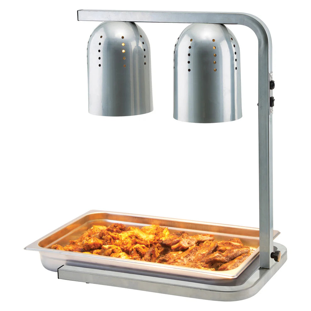 Winco EHL-2C/3C, 250W Bulbs, Black  Steel Base Electric Heat Lamp
