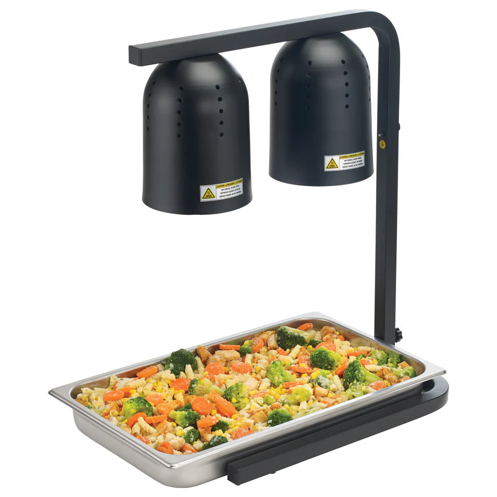 Winco EHL-2C/3C, 250W Bulbs, Black  Steel Base Electric Heat Lamp