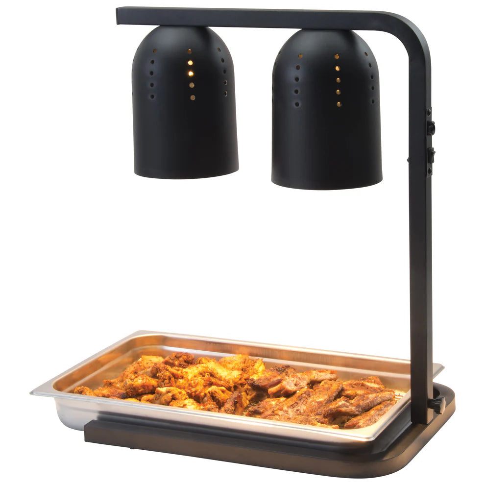 Winco EHL-2C/3C, 250W Bulbs, Black  Steel Base Electric Heat Lamp