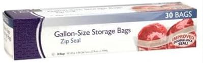 clear gallon size plastic zip seal freezer bag for bulk food storage
