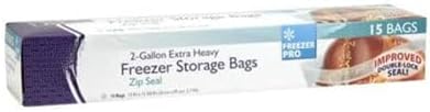 clear 2 gallon plastic zip seal freezer storage bag for challah and bulk food storage