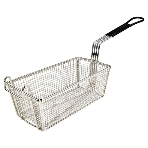 Winco FB-05, 11" x 5-3/8" x 4-1/8", Black Hdl Fry Basket