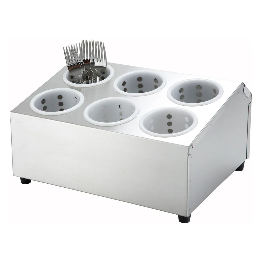 Winco FC-4H/FC-6H, 4 & 6 Holes, 2 Tiers Stainless Steel Flatware Cylinder Holder