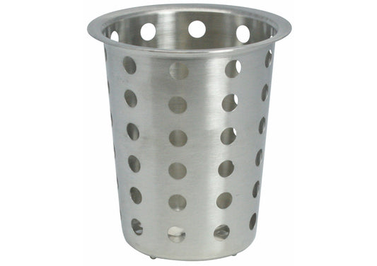 Winco FC-SS Stainless Steel Perforated Flatware Cylinder - Restaurant Kitchen, Buffet Stations, Catering Services and Hotel Banquet Halls