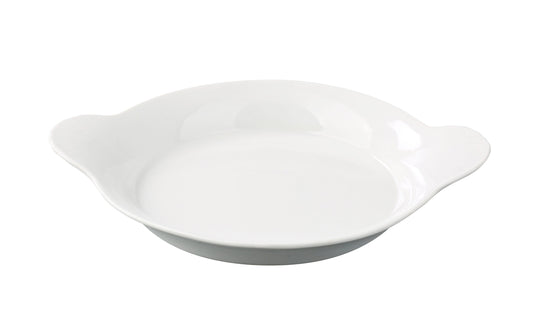 Yanco French Handled Dish FH-14 6/Pcs is a stylish and practical addition to any dining setting. Designed for easy handling, this dish is perfect for serving casseroles, soups, and baked dishes alongside salads or other accompaniments. Crafted from high-quality American white porcelain, it offers durability and a smooth glaze finish for an elegant presentation. 