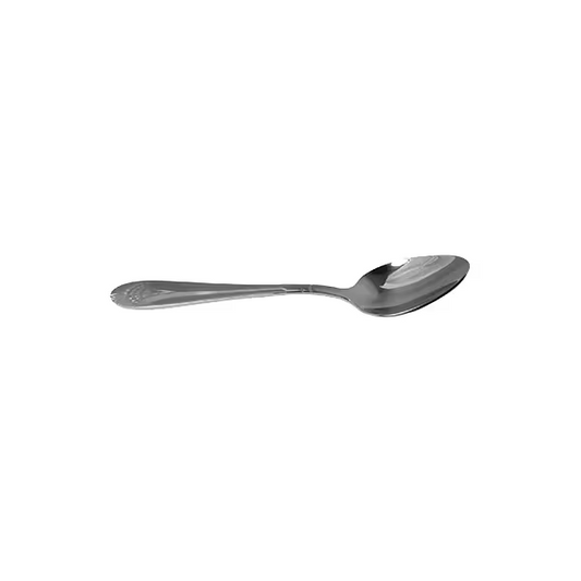 venetian teaspoon spoon stainless steel stanton trading 6 1/2"  heavy weight with elegant venetian pattern handle, dishwasher safe and high quality flatware set, perfect for fine dining and everyday use.