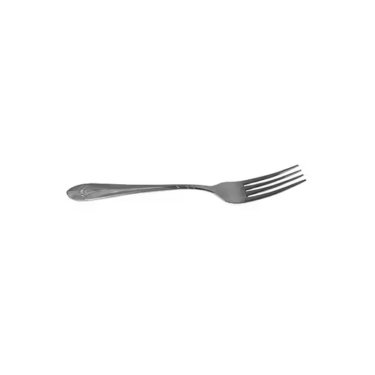 venetian table fork euro stainless steel stanton trading 8 1/2" heavy weight with elegant venetian pattern handle, dishwasher safe and high quality flatware set, perfect for fine dining and everyday use.