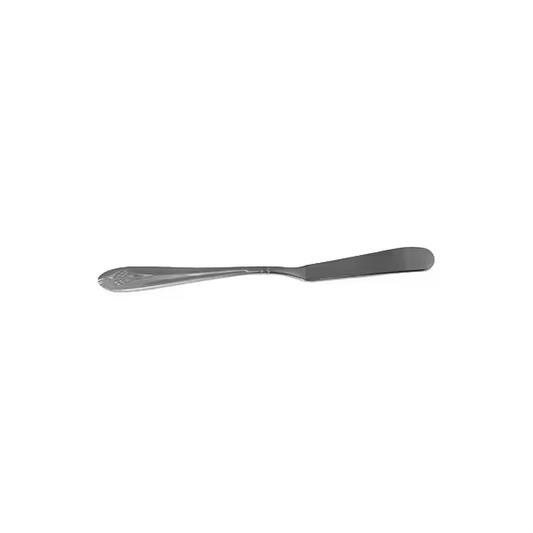 venetian butter knife stainless steel stanton trading 6 3/4" heavy weight with elegant venetian pattern handle, dishwasher safe and high quality flatware set, perfect for fine dining and everyday use.