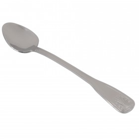 seaside iced teaspoon, stainless steel stanton trading 7 1/8" heavy weight, durable flatware set with elegant shell and coastal inspired design handle enhances any table setting.