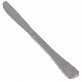 seaside dinner knife, stainless steel stanton trading 8 3/4" heavy weight, durable flatware set with elegant shell and coastal inspired design handle enhances any table setting.
