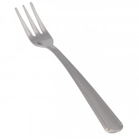 dominion oyster fork, medium weight, stainless steel stanton trading 5 1/2" high quality flatware set with a classic lined handle design, ideal for casual meals or formal occasions.