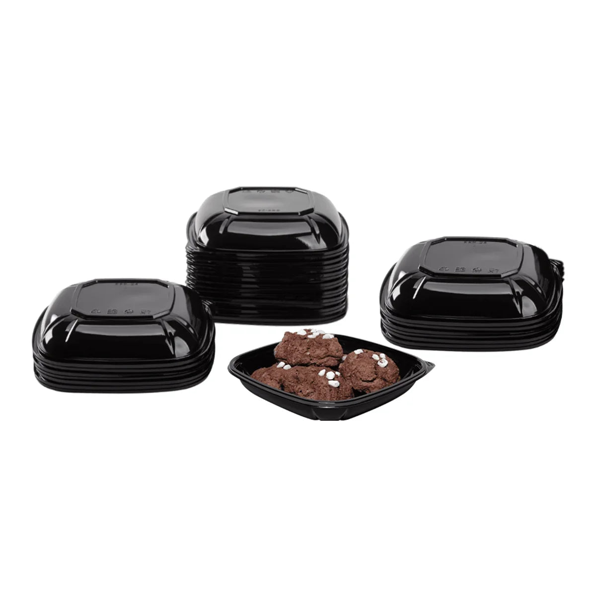 Square Disposable Plastic Salad Bowl For Meal Prep and Takeout