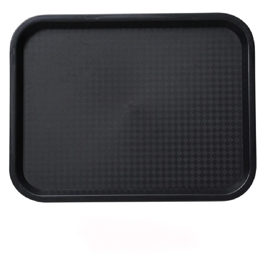 Yanco Fast Food Tray With Handle FT-14BL feature a durable plastic construction with a non-slip surface, ensuring secure transport of food and beverages. Designed for heavy use, they are perfect for restaurants, cafeterias, catered events, or home dining. The black color adds a modern touch, while the rectangular shape provides ample space for serving meals, drinks, or appetizers. Lightweight and easy to handle, these trays are ideal for fast-paced environments and frequent use.