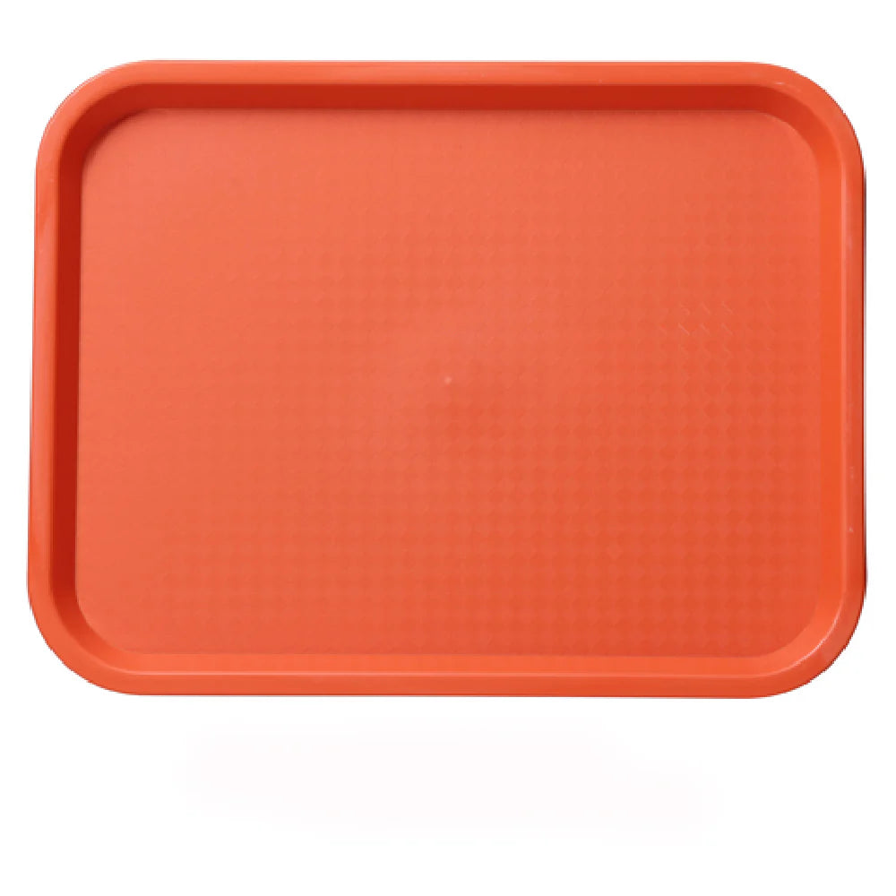 Yanco Fast Food Tray With Handle FT-14OR feature a durable plastic construction with a non-slip surface, ensuring secure transport of food and beverages. Designed for heavy use, they are perfect for restaurants, cafeterias, catered events, or home dining. The orange color adds a modern touch, while the rectangular shape provides ample space for serving meals, drinks, or appetizers. Lightweight and easy to handle, these trays are ideal for fast-paced environments and frequent use.