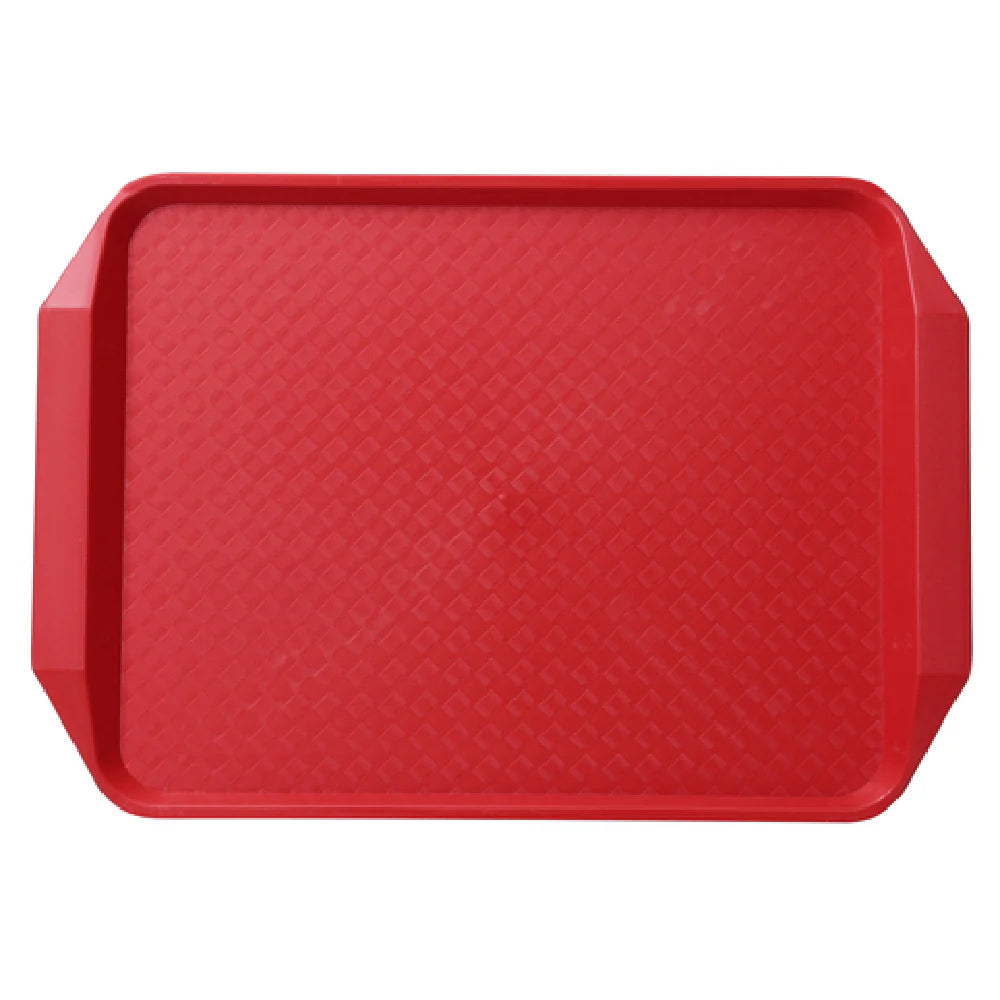 Yanco Fast Food Tray With Handle FT-803RD feature a durable plastic construction with a non-slip surface, ensuring secure transport of food and beverages. Designed for heavy use, they are perfect for restaurants, cafeterias, catered events, or home dining. The red color adds a modern touch, while the rectangular shape provides ample space for serving meals, drinks, or appetizers. Lightweight and easy to handle, these trays are ideal for fast-paced environments and frequent use.