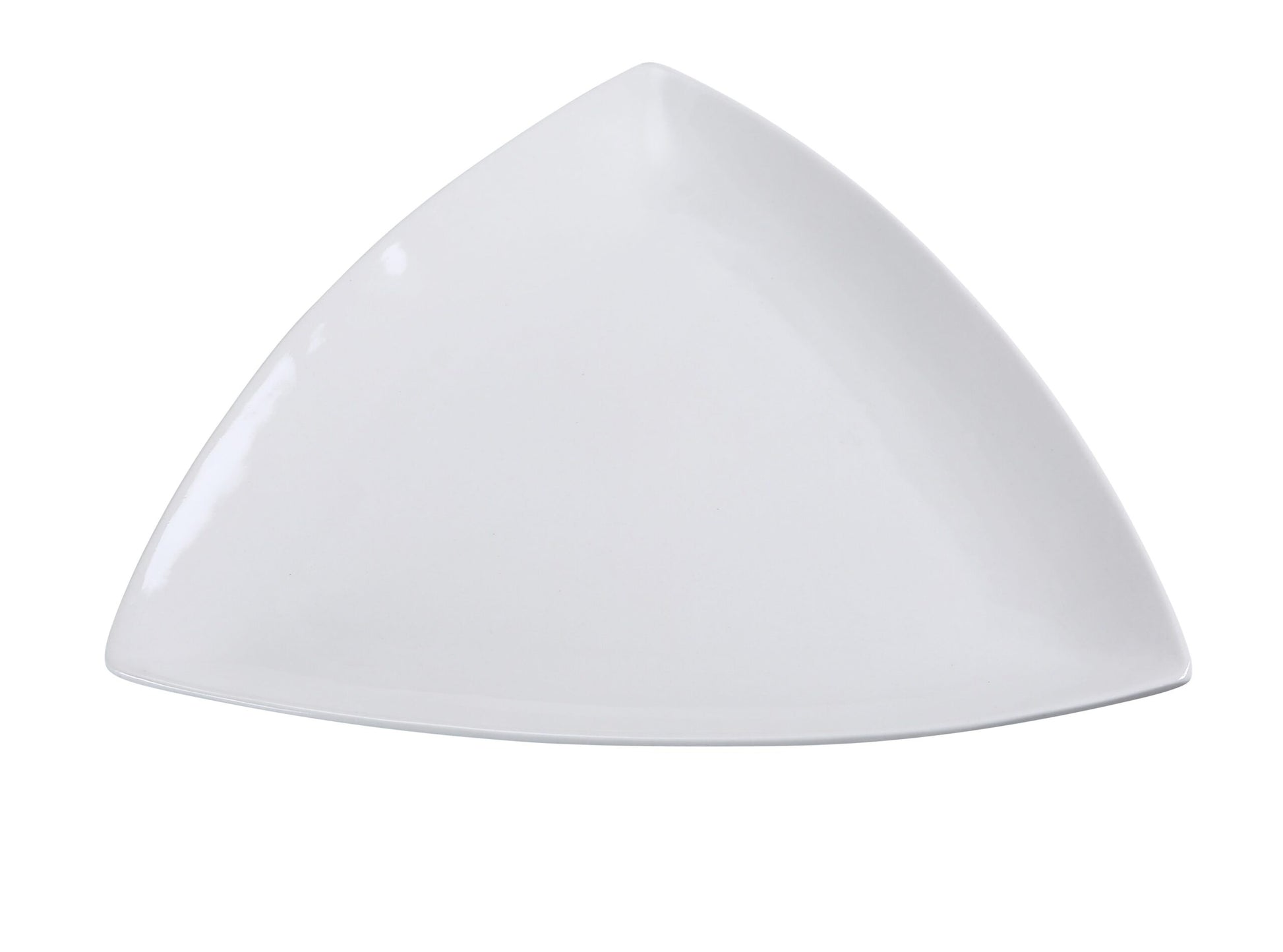 Yanco Triangle Plate FU-408 offers a unique and modern touch to any dining presentation. Crafted from durable bone white porcelain, this triangular plate is perfect for serving appetizers, main courses, or desserts with a contemporary flair. Its smooth, glazed finish enhances food presentation while ensuring long-lasting durability. Ideal for restaurants, banquet halls, and catered events, this plate is both stylish and practical, being dishwasher, oven, and microwave safe.