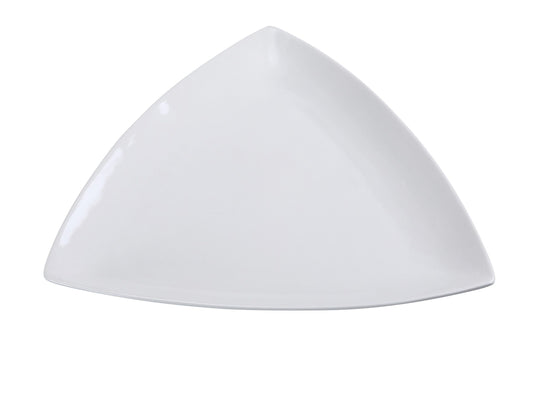 Yanco Triangle Plate FU-410 offers a unique and modern touch to any dining presentation. Crafted from durable bone white porcelain, this triangular plate is perfect for serving appetizers, main courses, or desserts with a contemporary flair. Its smooth, glazed finish enhances food presentation while ensuring long-lasting durability. Ideal for restaurants, banquet halls, and catered events, this plate is both stylish and practical, being dishwasher, oven, and microwave safe.