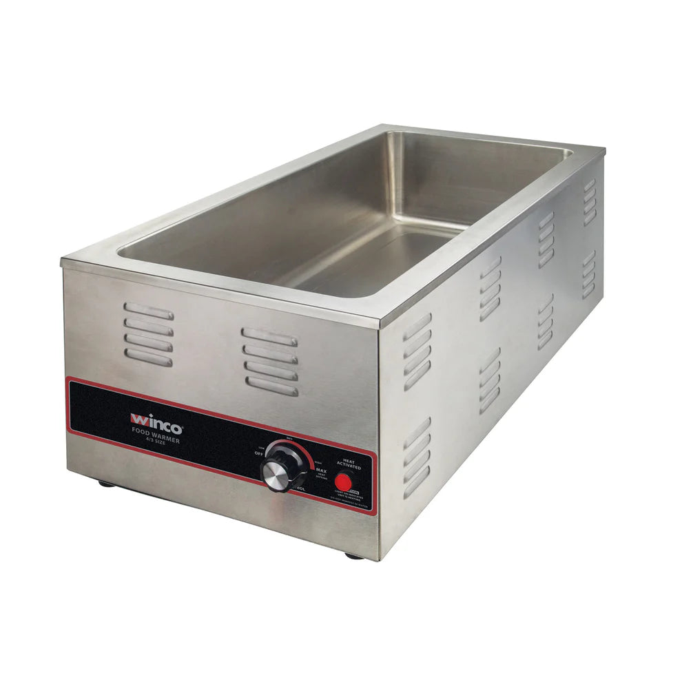Winco FW-L600, 4/3 Size 1500W, 120V, 27"x12" Electric Food Warmer