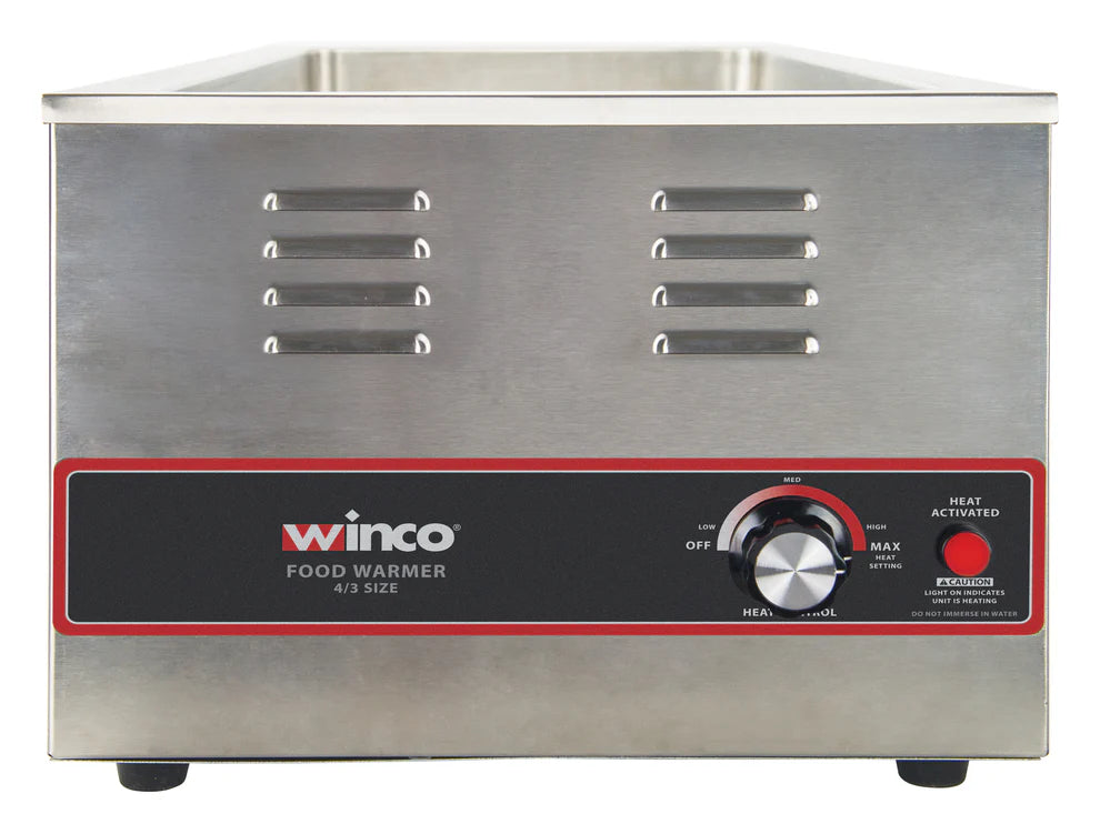 Winco FW-L600, 4/3 Size 1500W, 120V, 27"x12" Electric Food Warmer