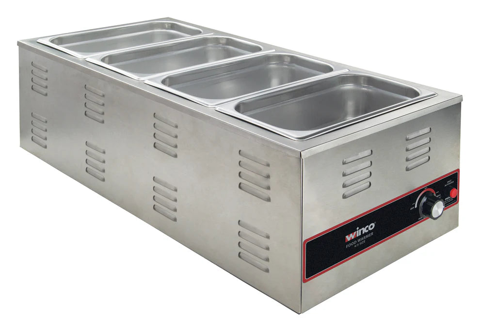 Winco FW-L600, 4/3 Size 1500W, 120V, 27"x12" Electric Food Warmer