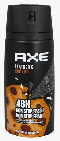 AXE Body Spray Collision Cuero & Cookies 150 ml can with bold black and blue design.