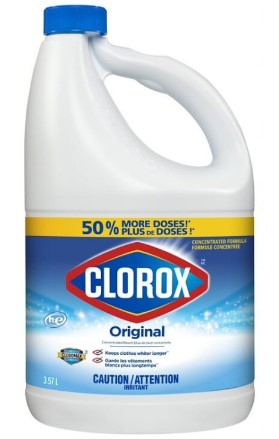Clorox Concentrated Bleach bottle, Original Scent, 3.57L.
