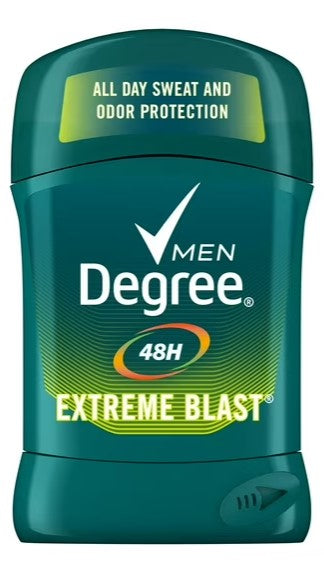 Degree Men Extreme Blast Antiperspirant Deodorant Stick 1.7 oz – solid stick for long-lasting sweat and odor protection with energizing scent