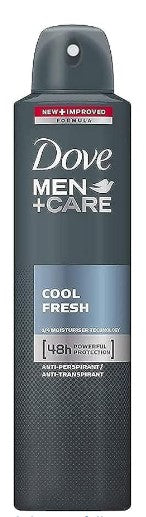 Dove Men+Care Cool Fresh antiperspirant deodorant spray 250 ml for long-lasting sweat and odor protection with a refreshing scent