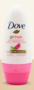 Dove Roll-On Antiperspirant Pomegranate & Lemon Verbena 40 ml deodorant bottle