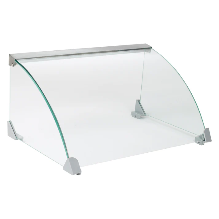 (Fits EHDG-11R, Fits EHDG-5R, Fits EHDG-7R) Sneeze Guard Hot Dog Roller 1/Pack this Sneeze Guard is constructed of polycarbonate and has a metal frame. The product features a clear color.