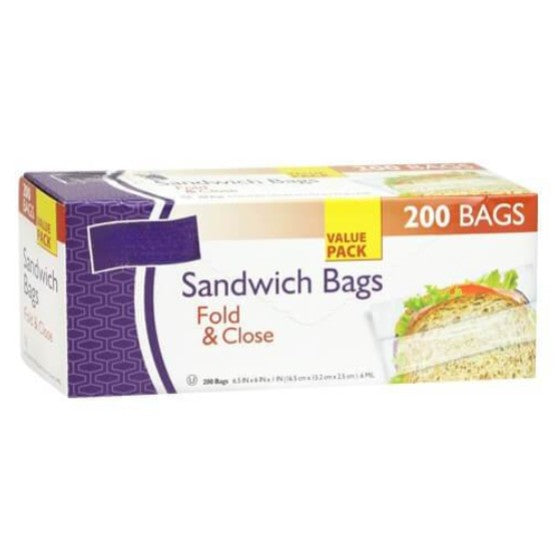 Flip-top sandwich bags, BPA-free food storage, disposable lunch bags, snack storage, meal prep bags, travel-friendly, durable plastic, easy-open sandwich bags, food freshness, kitchen essential.