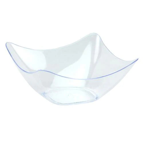 Mini bowl with an elegant oval and flutter design, perfect for serving appetizers, desserts, and gourmet tastings at weddings, catering events, and upscale dining experiences.