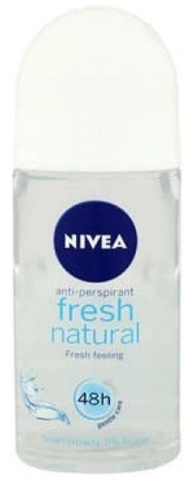 Nivea Roll-On Fresh Natural deodorant, 50 ml, gentle and long-lasting odor protection.