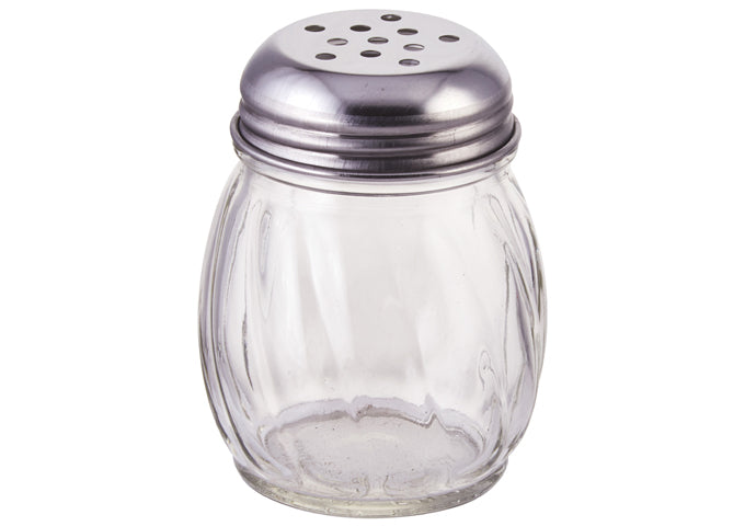 Winco G-107 and G-108 6oz Perforated and Slotted Tops Cheese Shakers