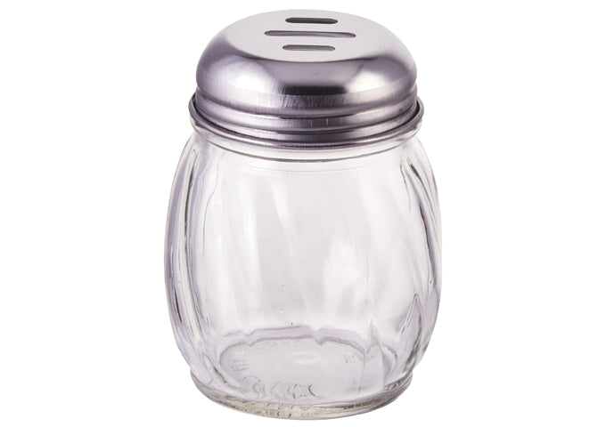 Winco G-107 and G-108 6oz Perforated and Slotted Tops Cheese Shakers