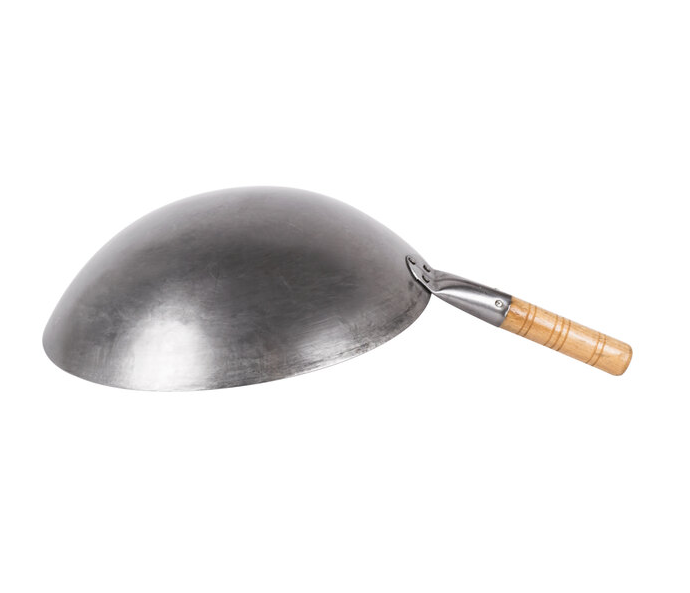 Wooden handle wok