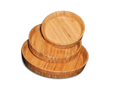 Bamboo Serving Plate Set